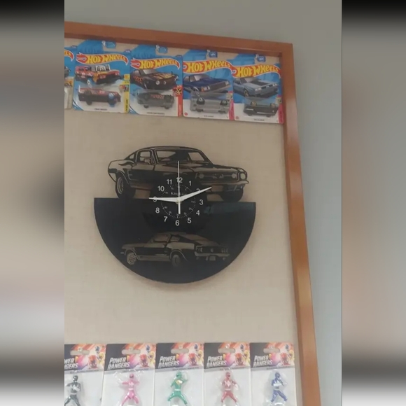 New Mustang Vinyl Record neon remote control 7 color 12" wall clock - Picture 6 of 11